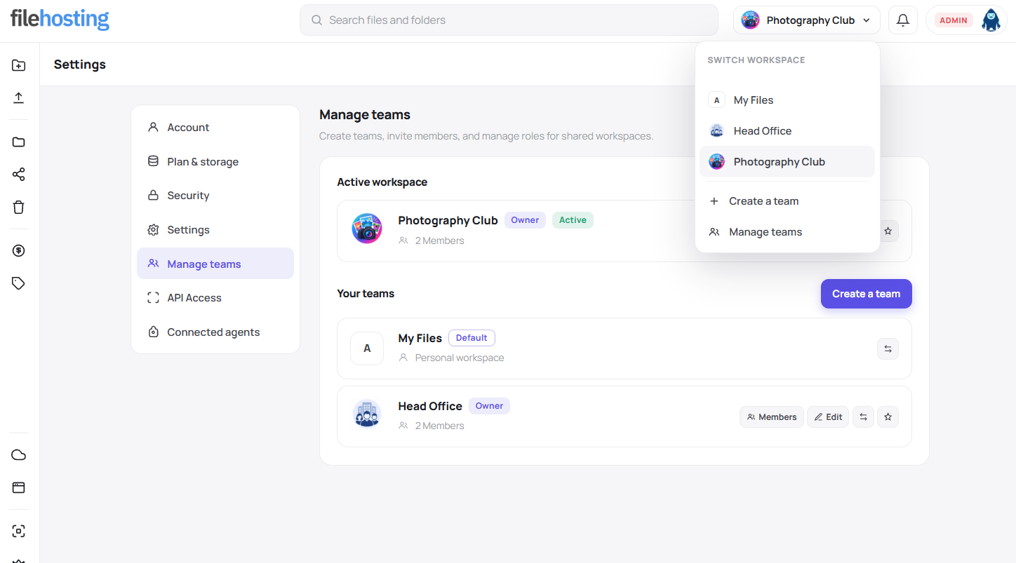 v6.2 - Team Workspaces, AI File Access, and Direct Cloud Uploads